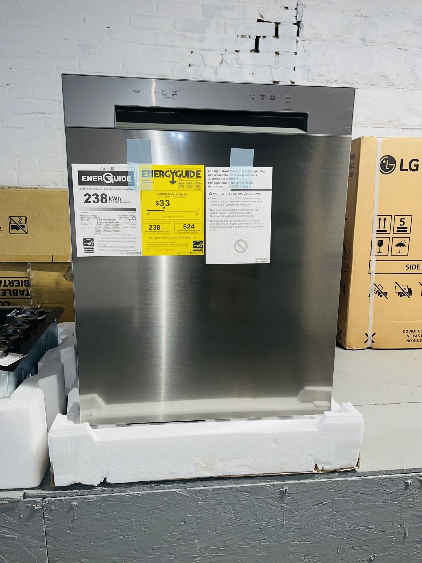 New LG dishwashers with the company's one-year warranty