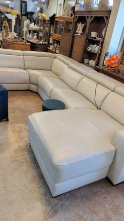 Leather sectional grey comfortable