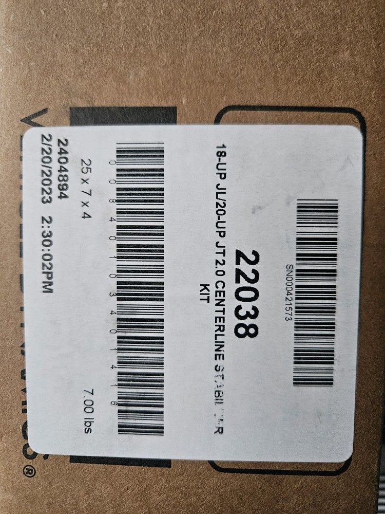 New 18up jl/20-up jt 2.0 centerline stabilizer kit
