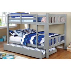 Full Over Full Bunk Bed - Trundle Sold Separate 