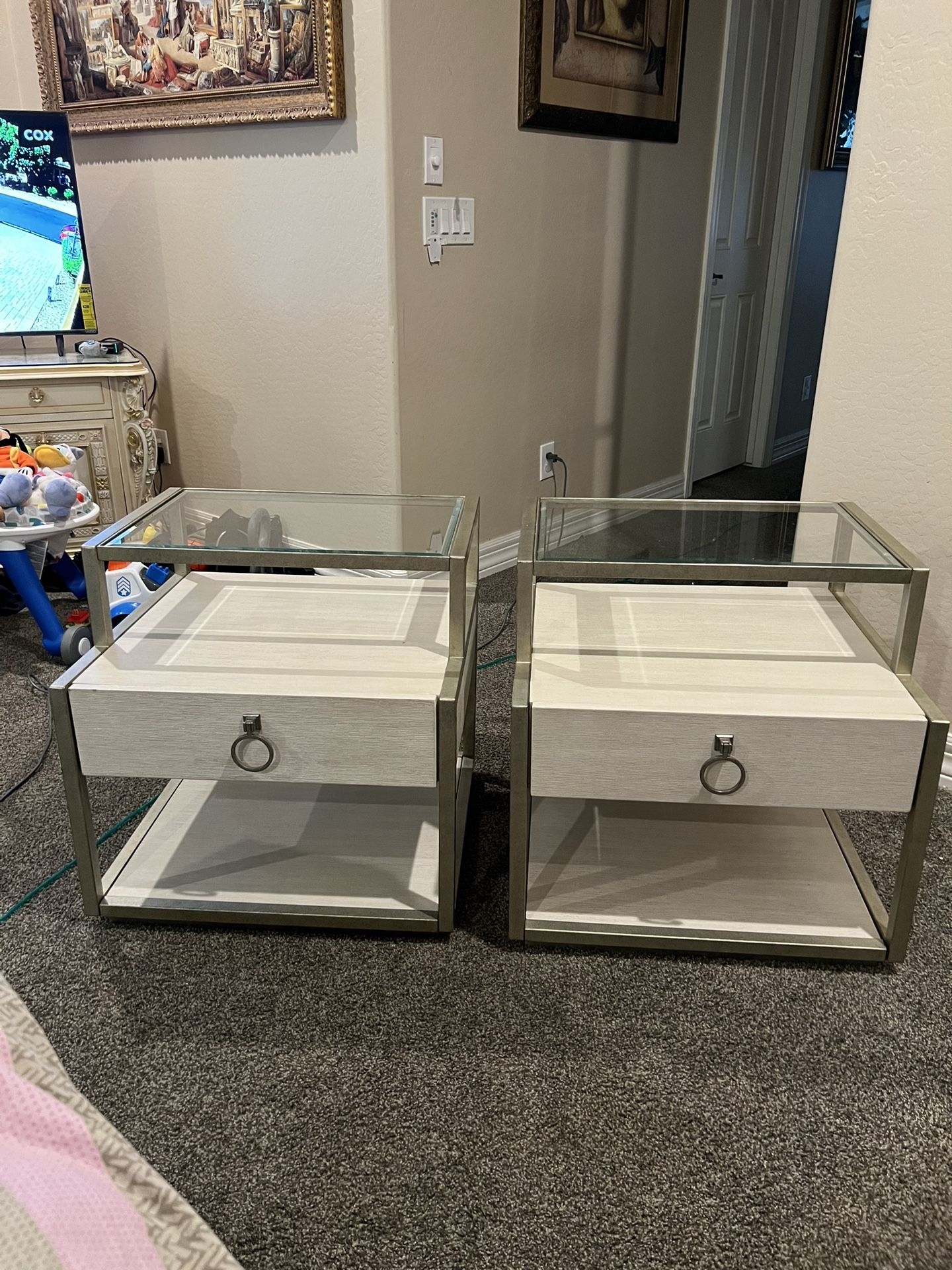 Beautiful End Table Or Side Table With Glass