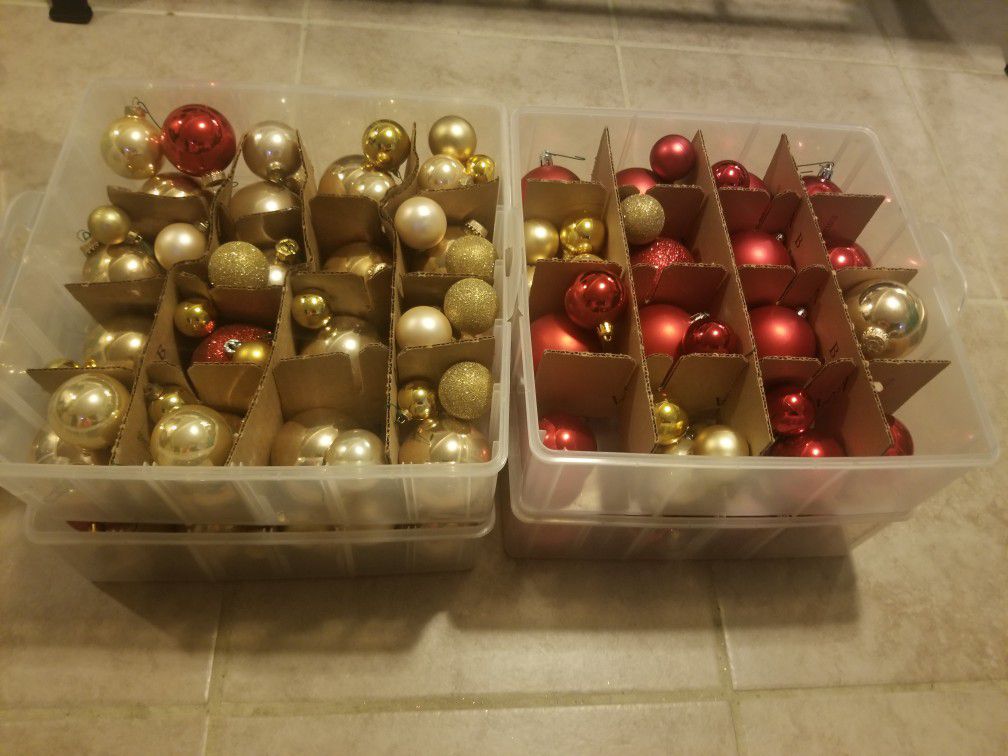 Red and Gold Christmas ball ornaments