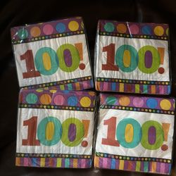 NEW Colorful 100! Party Napkins