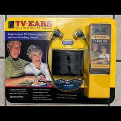 New Sealed TV Ears Noise Reduction TV Headset Wireless Rechargeable Battery