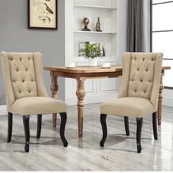 Tufted Wingback Dining Chair (Set Of 2)