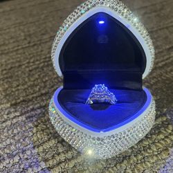 Three-Ring Wedding Ring /Engagement Ring Set