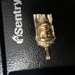 10kt Yellow Gold W Diamonds Jesus Piece
