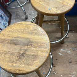 2 Used Wooden Stools