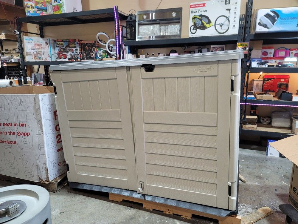 Suncast Stow-Away 3 ft. 8 in. x 5 ft. 11 in. Resin Horizontal Storage Shed