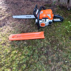 stihl chain saw with 16" bar model MS-180C used 1 time runs great 