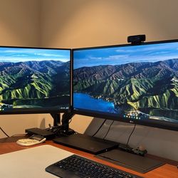 Dual Monitors And Desk Mount 