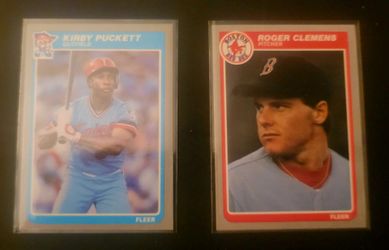 1985 Fleer Kirby Pucket and Roger Clemens RC's