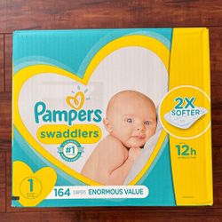 PAMPERS Swaddlers Disposable Diapers: Size 1 (164 Count)