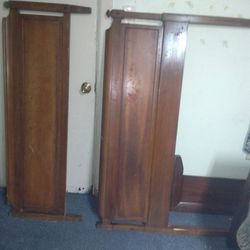 Nice vintage solid wood full size headboard and foot board and bed slats
