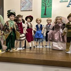 Danbury Mint Porcelain Doll Collection 8 Figures