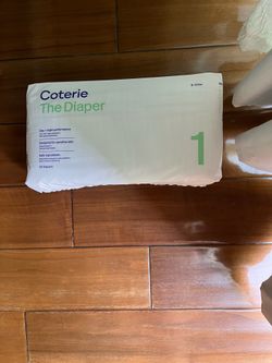 Unopened pack of Coterie size 1 diapers, 30 diapers