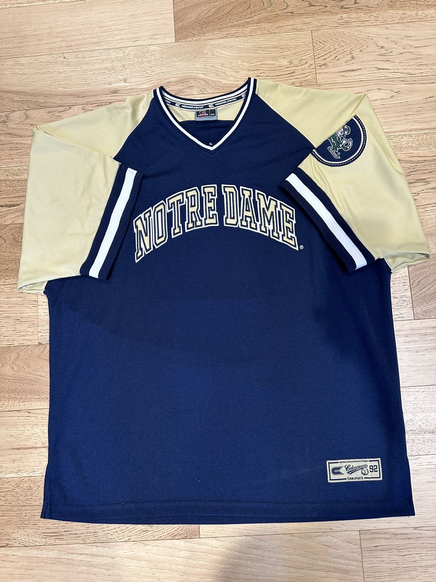 Vintage Mens Notre Dame Irish Colosseum Game Style Sewn Button Up Jersey XXL