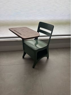 Vintage school chair desk primary grade