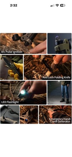 VIPERADE VAK6 Survival Multitool with Folding Knife, LED Flashlight,