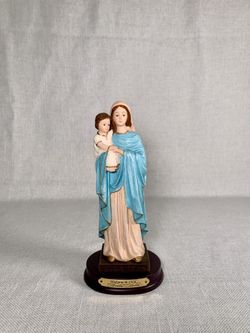 Madonna & Child Florentine Traditional Italian Design Resin Virgin Mary And Baby Jesus Figurine Statue. 
