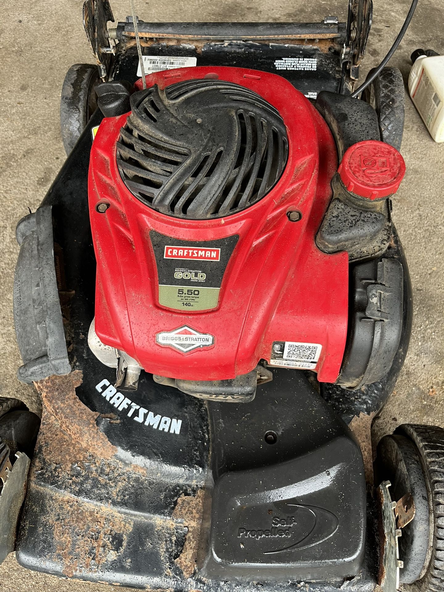 Craftsman Self Propelled Lawn Mower With Grass Catcher Runs And