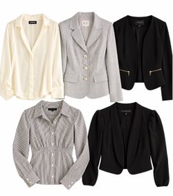 Women's Workwear Tops & Blazers Bundle – 5 Pieces