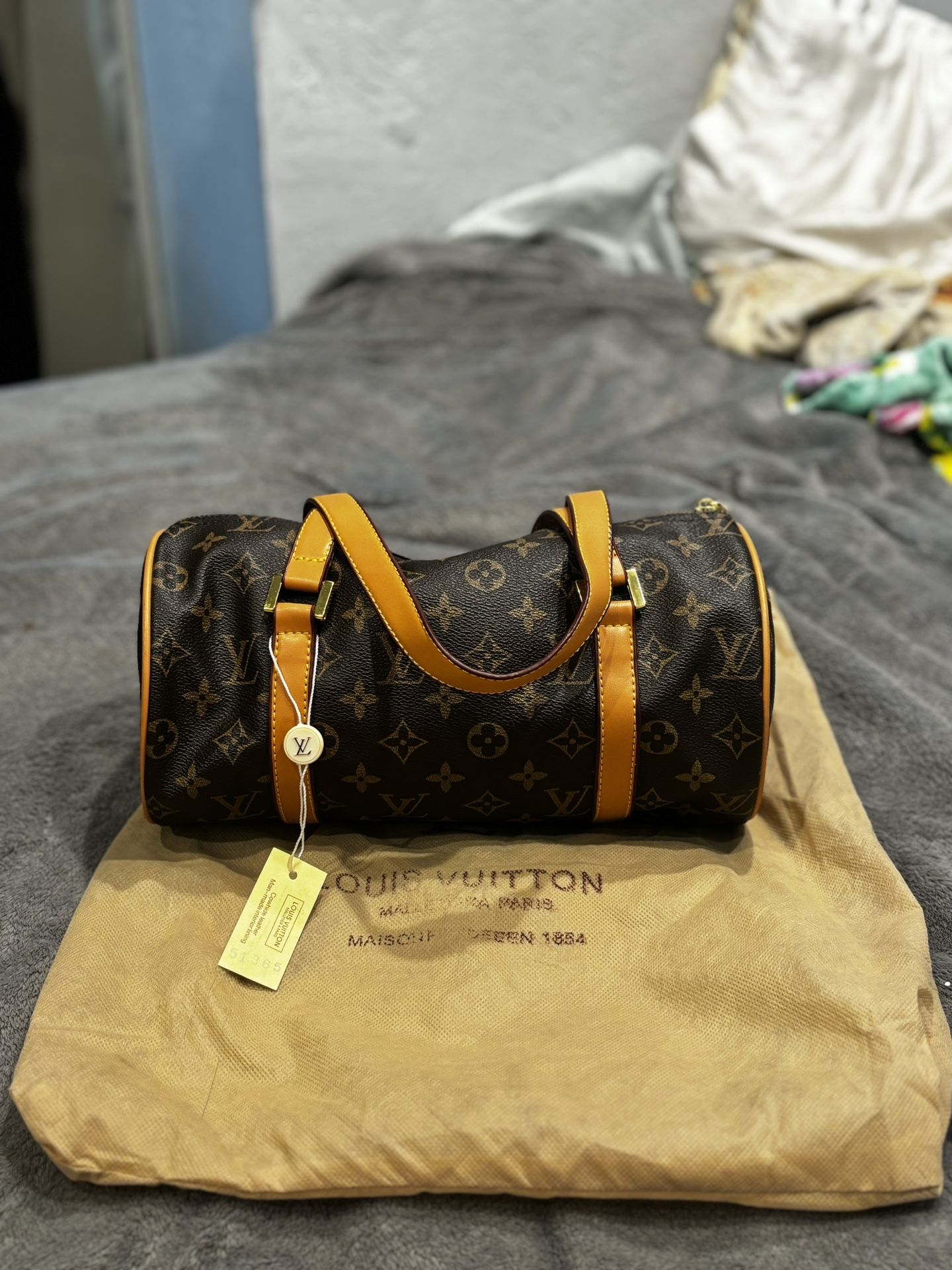 VINTAGE 2003 Louis Vuitton Papillon 26 Brown Monogram Canvas Top Handle Bag