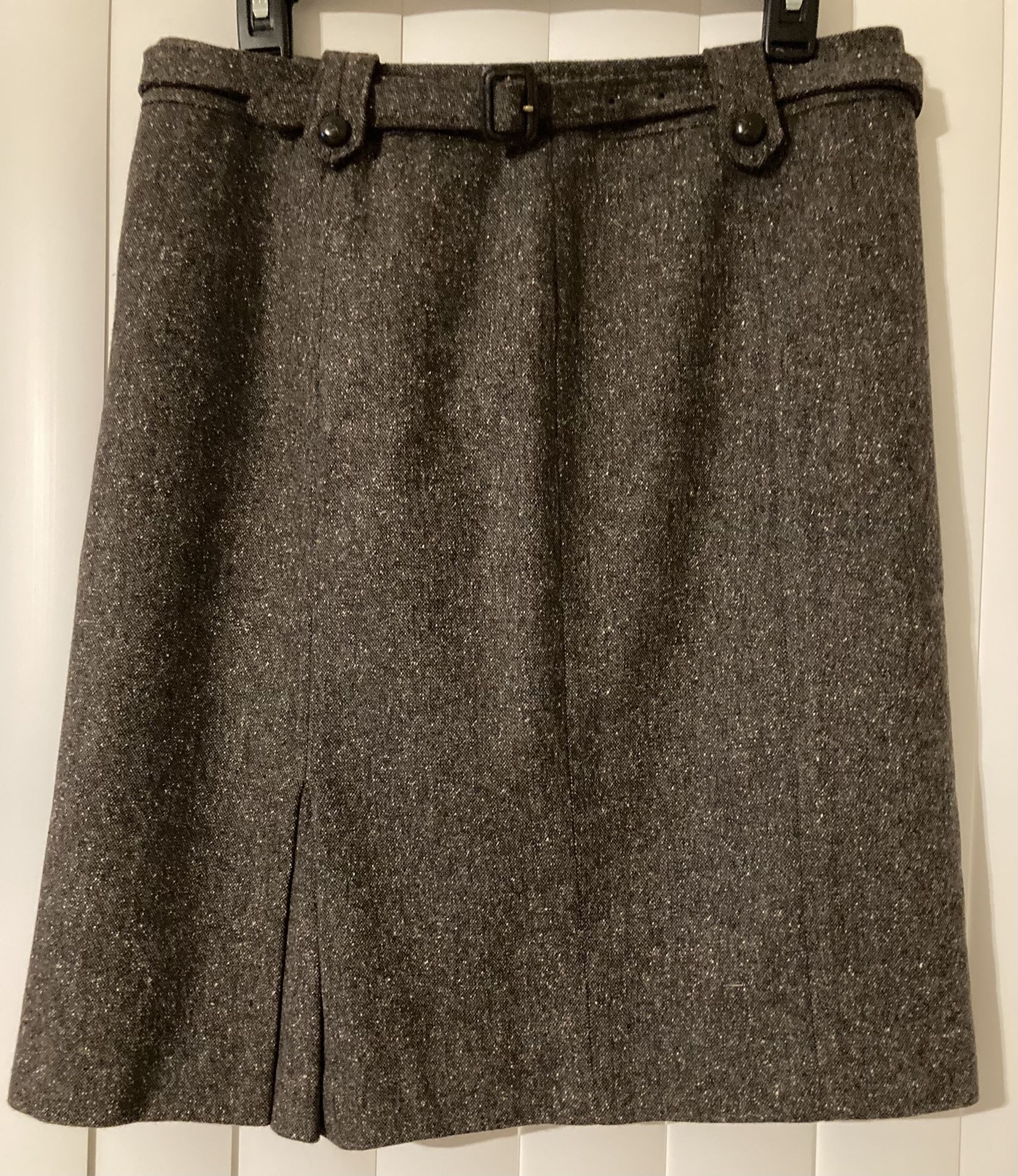 Ann Taylor Loft Brown Lined Wool Blend Skirt Size 6 Career Office Dark Academia