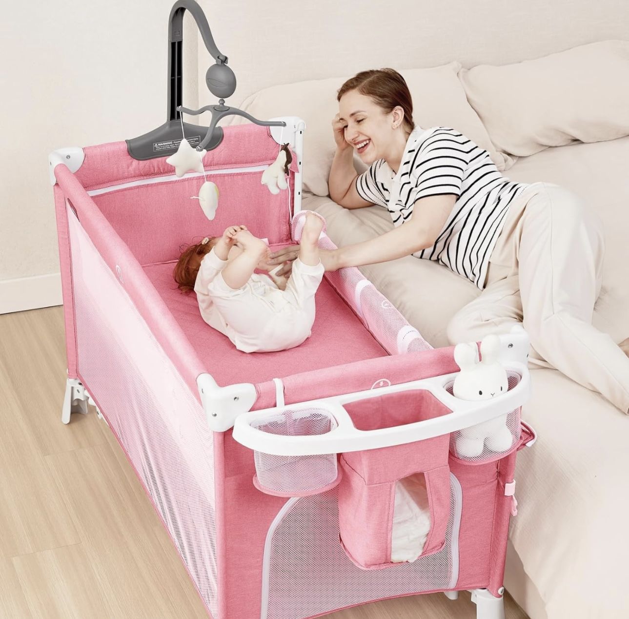 ✌️ ANGELBLISS 5 in 1 Baby Bassinet Bedside Crib