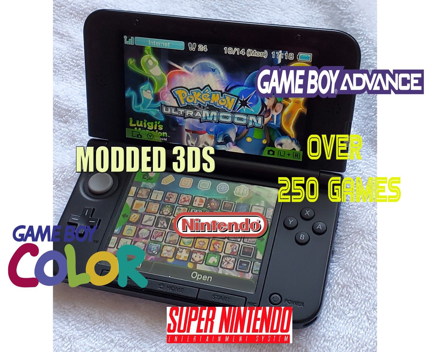 Modded Nintendo 3ds xl with over 250+games