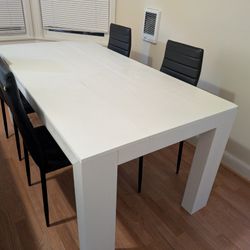 White Solid Wood Table 6×3 ft, 30 in H