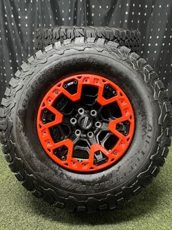 2025 Ford F-150 Raptor R Performance Orange Beadlock 6 Lug Takeoffs 17 Inch OEM Wheels