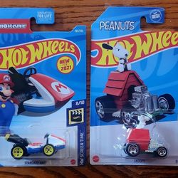 Hotwheels Snoopy And Mario Cart Car