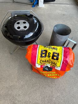 Weber Smokey Joe 14” black kettle  charcoal BBQ grill plus extras
