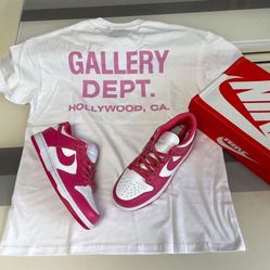 Gallery Dept Tee & Dark Pink Dunks 