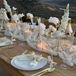 10 Pieces 10 Ft Each White Cheesecloth Table Runners For Wedding Event Decoration 
