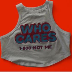Wild Fable 1 800 - Who Cares Cropped Tank Top