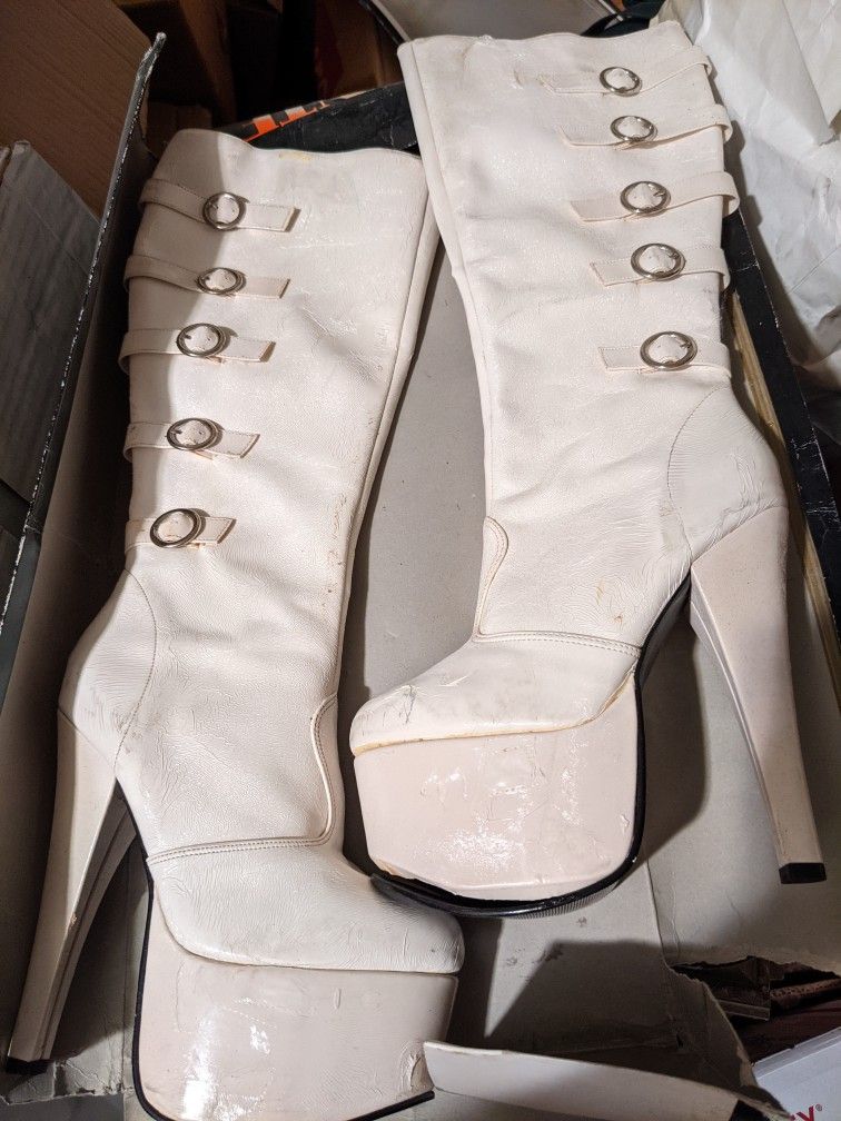 New Old Stock Jante Dancer Stripper Fashion Club Platform Boots Heels