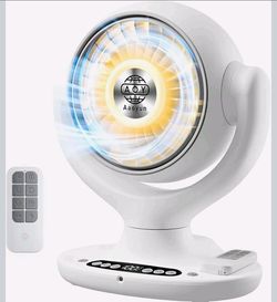 Wireless Rechargeable Portable Desk Fan with remote LED light and 8 speeds