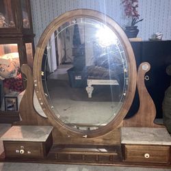 Antique Oak Vanity (for Dresser)