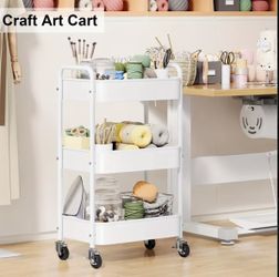 Metal 3Layer Movable Rolling Storage Trolley Practical Shelf, Kitchen Food Storage Rack, Metal Multi-purpose Trolley with Wheels, Detachable 