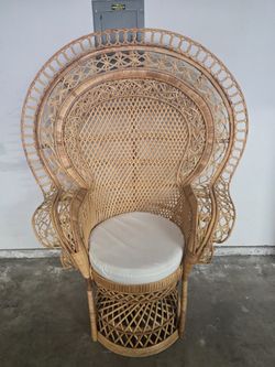 Big peacock wicker chair