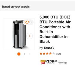 Portable Air Conditioner with Built-In Dehumidifier By TOSOT new