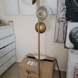 Gold Standing Globe Lamp