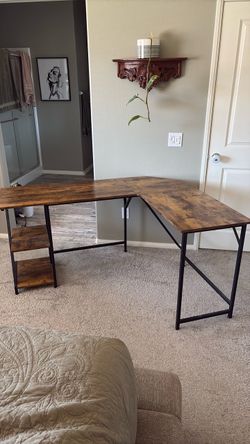 Computer desk L shaped.