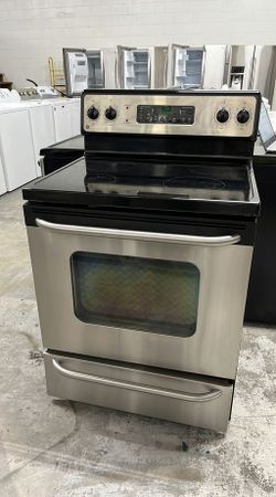 GE Electric Stove Stainless Steel GlassTop