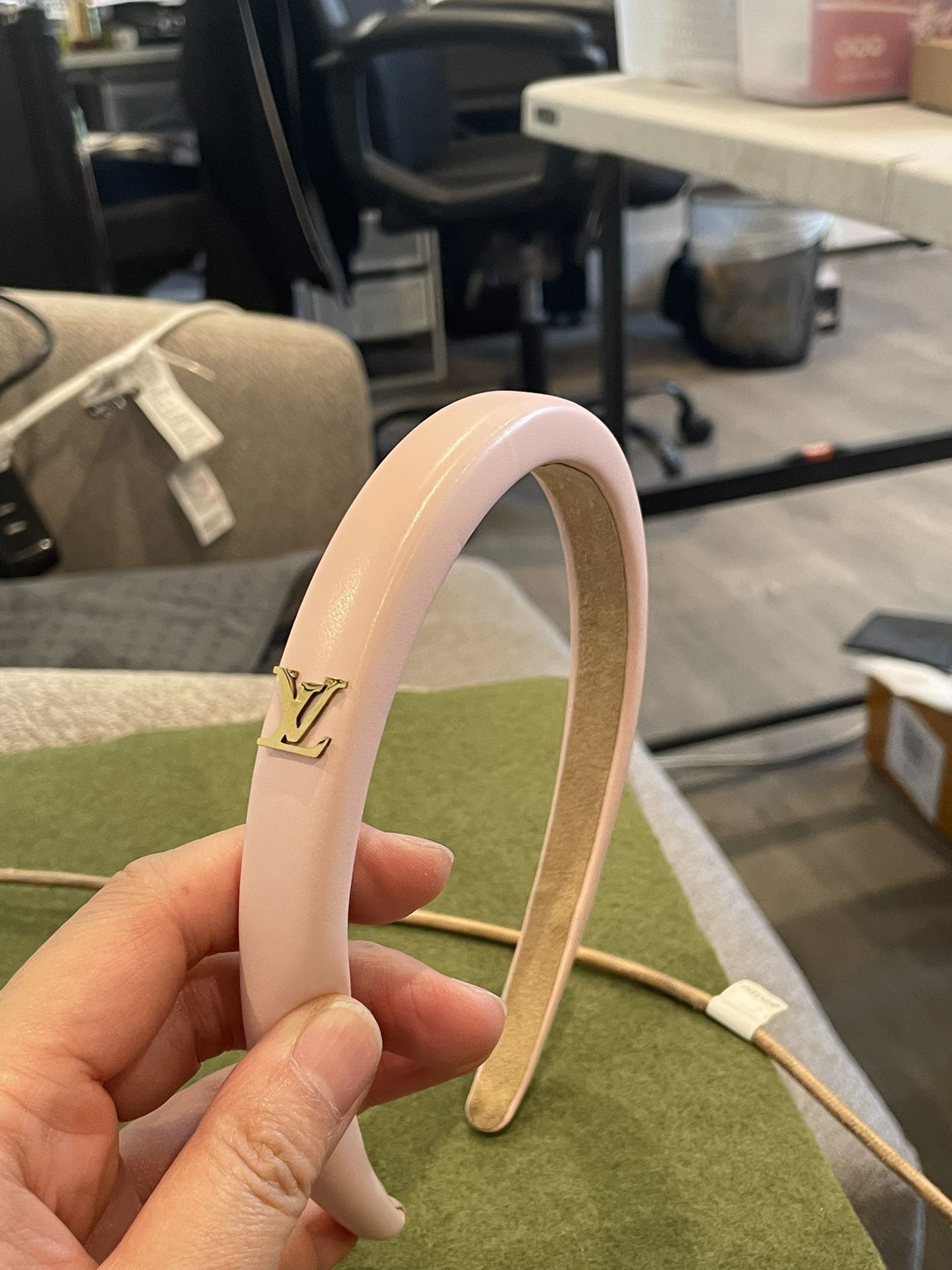 Leather headband, pink headband
