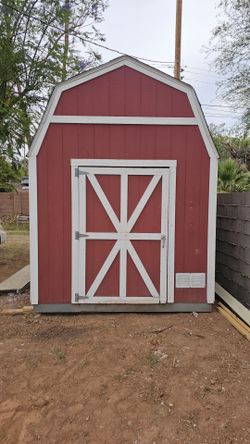 8x10x10 tough shed red barn style with loft