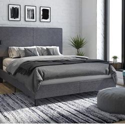 New In Box,mattress Available DHP Janford Upholstered Bed with Chic Design | Queen 