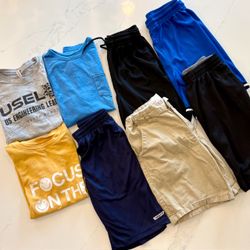 Kids / boys clothes lot - shirts & shorts size medium m 8-10 & 10-12